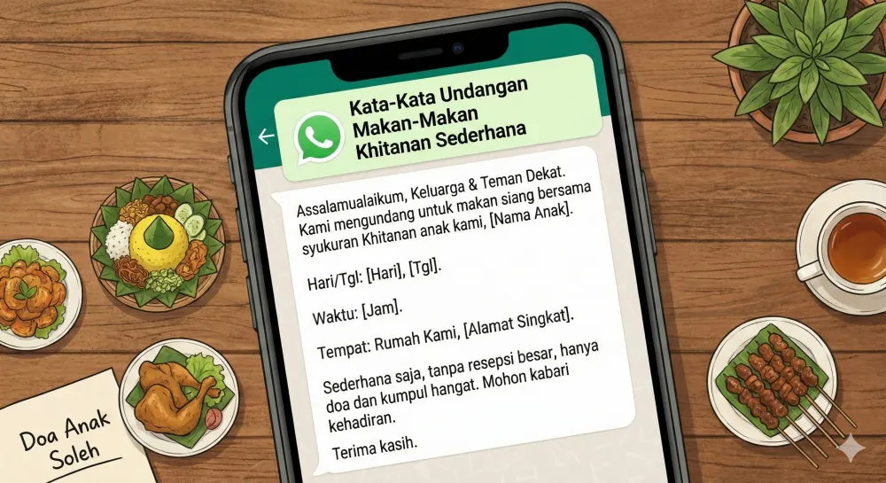 Contoh Kata-Kata Undangan Makan-Makan Khitanan Sederhana (Tanpa Resepsi Besar)