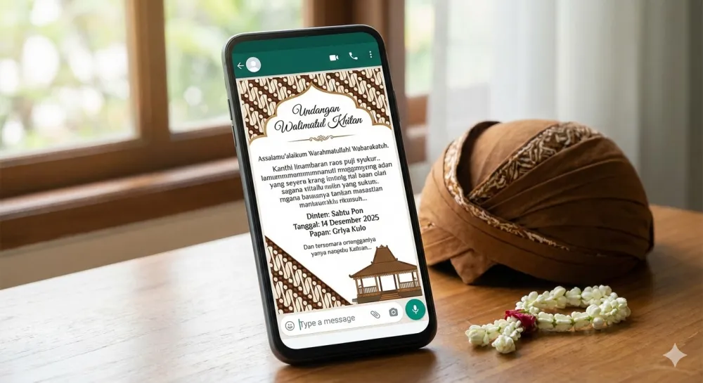 Contoh Undangan Khitanan Bahasa Jawa Halus (Krama Inggil) untuk Dikirim via WA