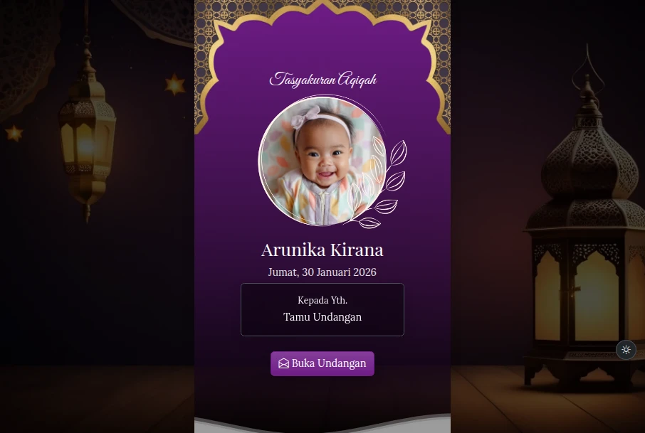 Tema Aqiqah Purple Plum Lantern - dark Mode