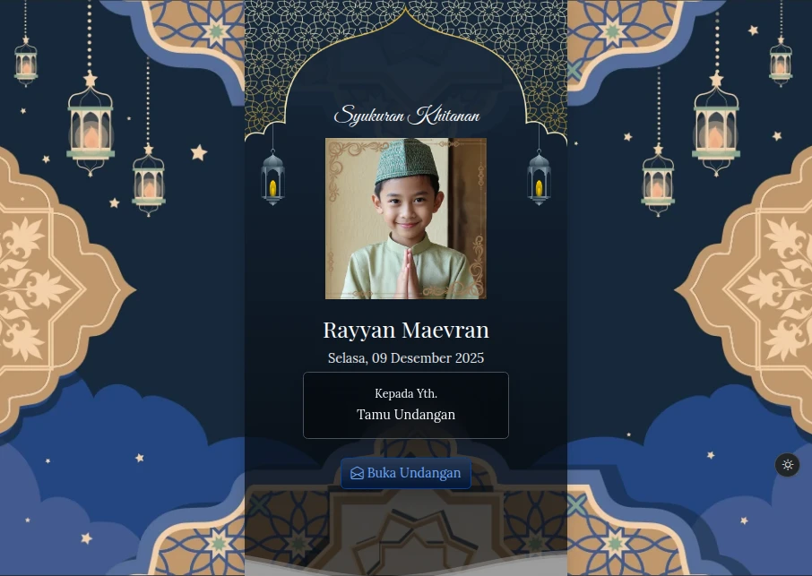 Tema Khitanan Blue Lantern - dark Mode