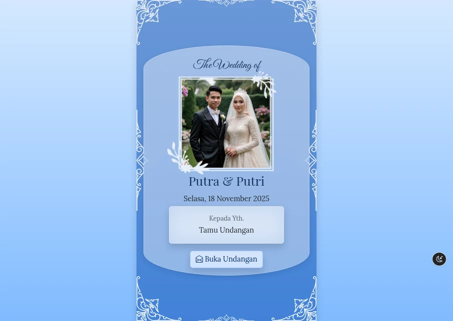 Tema Pernikahan Blue Serenity